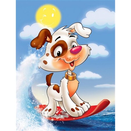 Patioplus Dog Water Skiing Flag Canvas House Size PA2928144